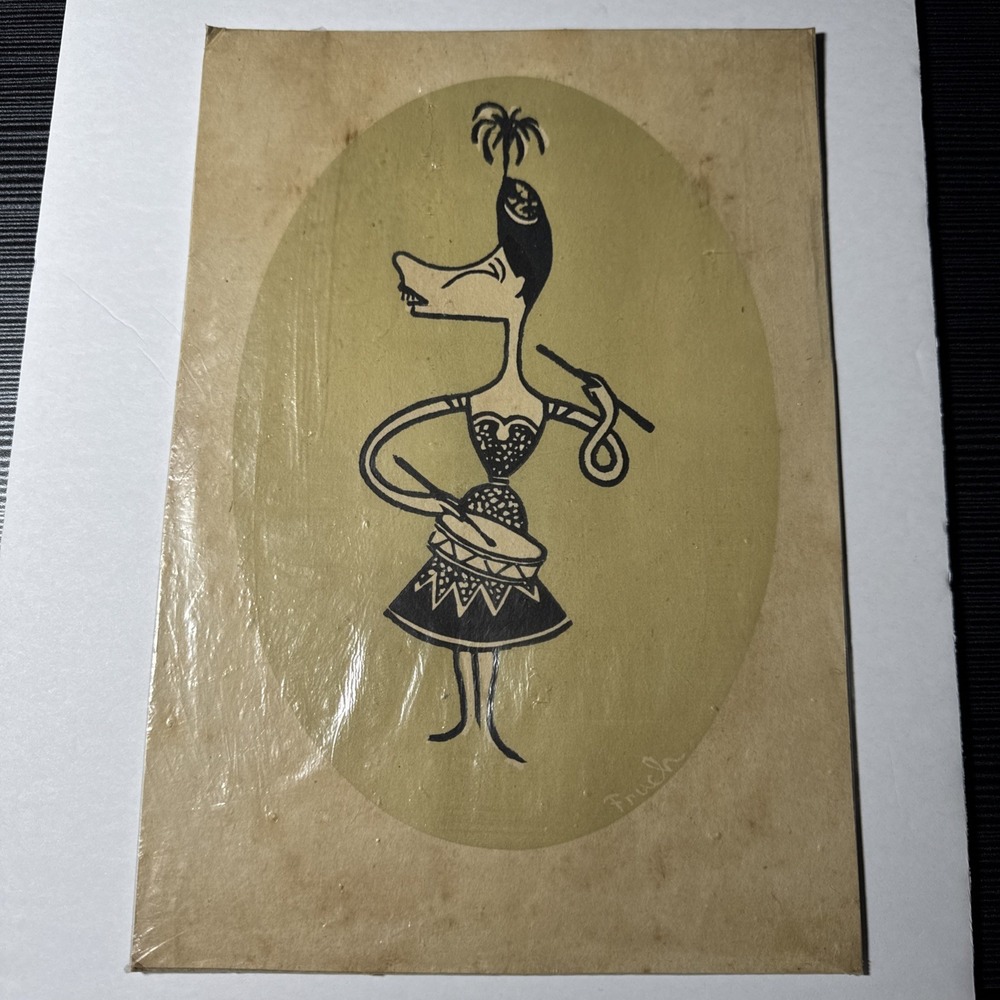 1920's Alfred J. Frueh Original Linocut Caricature of Fritzi Scheff 8 x 12